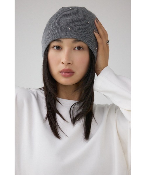 AZUL by moussy（アズールバイマウジー）の「デコラティブリブニットビーニー（ニットキャップ/ビーニー・レディース・アイボリー/ブラック/グレー・FREE）」の20枚目の写真