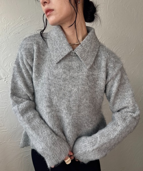 衿取り外しポロニット（ニット/セーター）｜deux amour