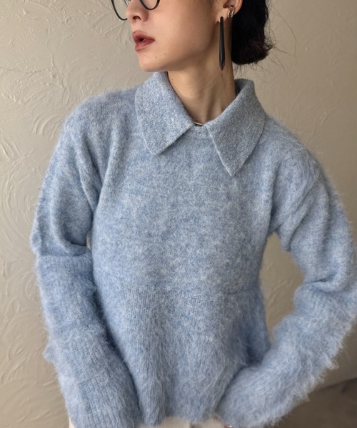 衿取り外しポロニット（ニット/セーター）｜deux amour