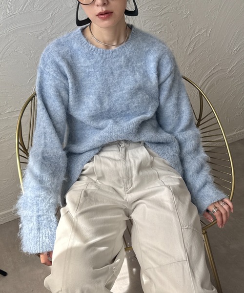 deux amour（ドゥーザムール）の「衿取り外しポロニット（ニット/セーター・レディース・ホワイト/グレー/ブルー・MEDIUM）」の19枚目の写真