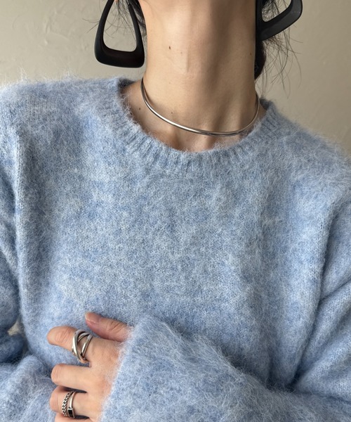 deux amour（ドゥーザムール）の「衿取り外しポロニット（ニット/セーター・レディース・ホワイト/グレー/ブルー・MEDIUM）」の21枚目の写真