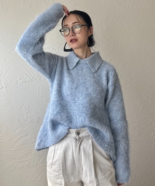 衿取り外しポロニット（ニット/セーター）｜deux amour