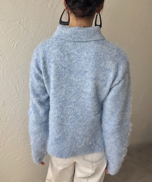 deux amour（ドゥーザムール）の「衿取り外しポロニット（ニット/セーター・レディース・ホワイト/グレー/ブルー・MEDIUM）」の13枚目の写真
