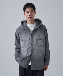 B.C STOCK | シャンブレー フードシャツ(シャツ/ブラウス)