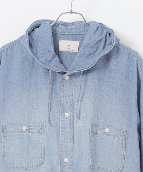 B.C STOCK（ベーセーストック）の「シャンブレー フードシャツ（シャツ/ブラウス・メンズ・ネイビー/ブラック・MEDIUM/LARGE）」の12枚目の写真