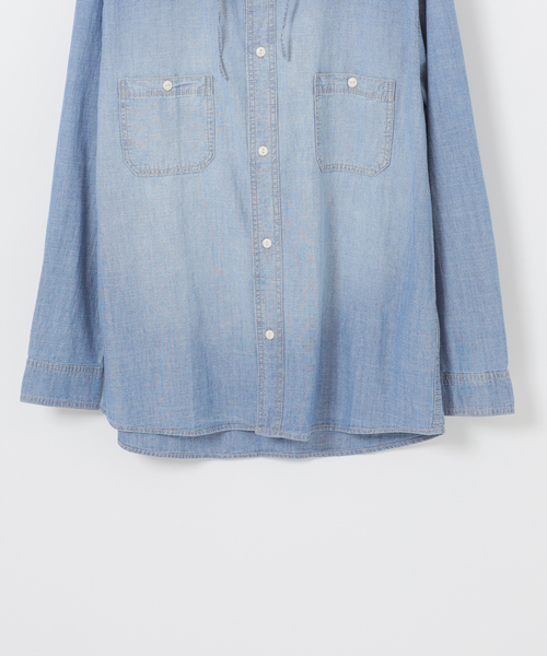 B.C STOCK（ベーセーストック）の「シャンブレー フードシャツ（シャツ/ブラウス・メンズ・ネイビー/ブラック・MEDIUM/LARGE）」の14枚目の写真