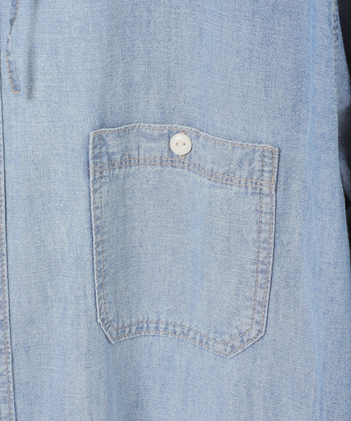 B.C STOCK（ベーセーストック）の「シャンブレー フードシャツ（シャツ/ブラウス・メンズ・ネイビー/ブラック・MEDIUM/LARGE）」の15枚目の写真