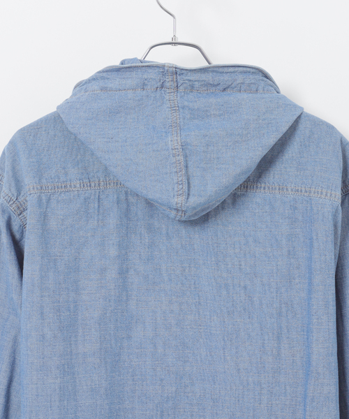 B.C STOCK（ベーセーストック）の「シャンブレー フードシャツ（シャツ/ブラウス・メンズ・ネイビー/ブラック・MEDIUM/LARGE）」の19枚目の写真