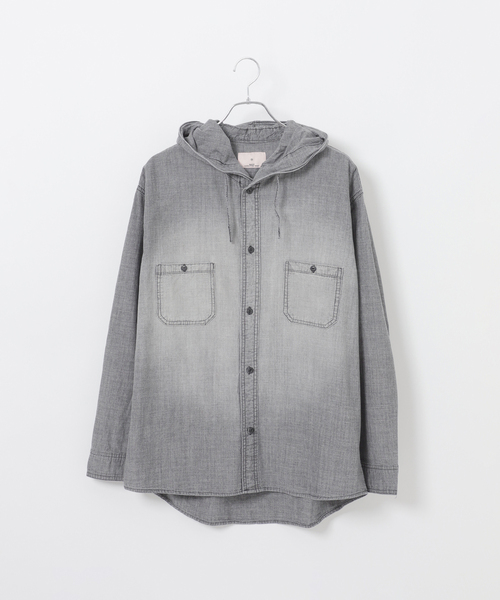 B.C STOCK（ベーセーストック）の「シャンブレー フードシャツ（シャツ/ブラウス・メンズ・ネイビー/ブラック・MEDIUM/LARGE）」の22枚目の写真