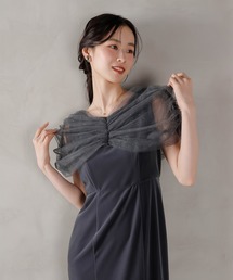 Kana（カナ）の「チュール ビジュー ドット ドッキング ベロア マーメイド ワンピース ドレス パーティー 結婚式 お呼ばれ オケージョン（ドレス）」