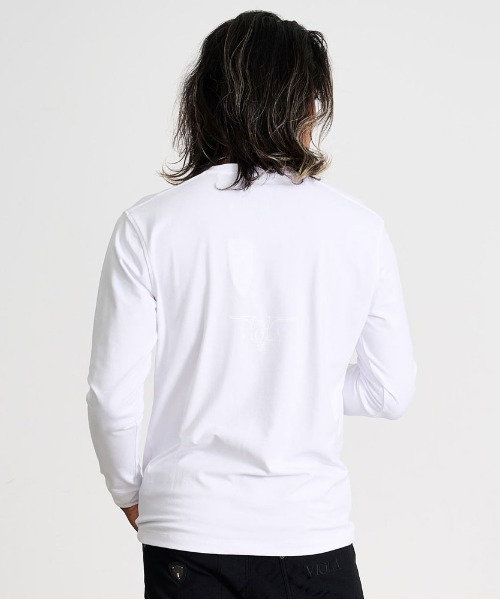 VIOLA(ヴィオラ)の「『VIOLA rumore/ヴィオラ ルモーレ』ロゴプリント入りクルーネック長袖カットソー(Tシャツ/カットソー・メンズ・ブラック/ホワイト/ホワイト×シルバー・M/XL/L)」の6枚目の写真