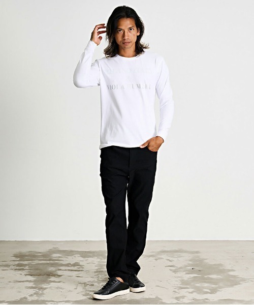 VIOLA(ヴィオラ)の「『VIOLA rumore/ヴィオラ ルモーレ』ロゴプリント入りクルーネック長袖カットソー(Tシャツ/カットソー・メンズ・ブラック/ホワイト/ホワイト×シルバー・M/XL/L)」の7枚目の写真