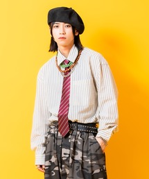 ankoROCK（アンコロック）の「a.p.o.v. -ankoROCK's select- クロップド丈シアサッカーストライプシャツ（シャツ/ブラウス・レディース）」