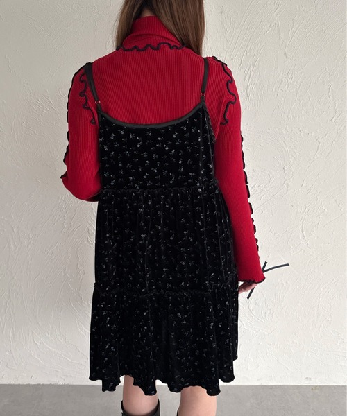 kutir(クティール)の「アソートベロアリボンティアードキャミワンピース/チュニック(ワンピース・レディース・ホワイト/ブラック系その他/カーキ/ブラック/ブラウン・FREE)」の22枚目の写真