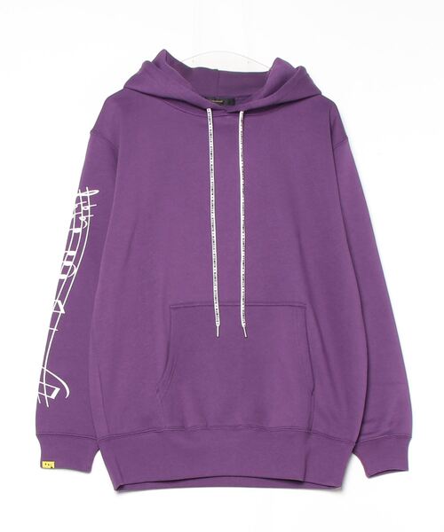 STUD MUFFIN（スタッドマフィン）の「STUD MUFFIN/スタッドマフィン/リリックリボン&MUSICプリント ハートサガラパッチワーク プルオーバー（パーカー・メンズ・ブラック/パープル・3/2/4）」の16枚目の写真