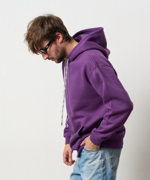 STUD MUFFIN（スタッドマフィン）の「STUD MUFFIN/スタッドマフィン/リリックリボン&MUSICプリント ハートサガラパッチワーク プルオーバー（パーカー・メンズ・ブラック/パープル・3/2/4）」の11枚目の写真