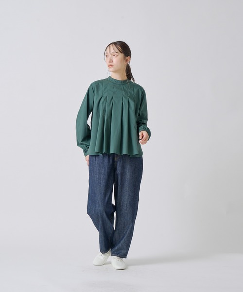 Kelen(ケレン)の「「KELEN / ケレン」タックデザインブラウス(シャツ/ブラウス・レディース・ブラック/グレー/オフホワイト/グリーン・S/M)」の9枚目の写真
