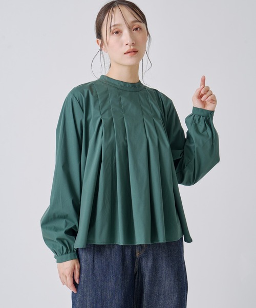 Kelen(ケレン)の「「KELEN / ケレン」タックデザインブラウス(シャツ/ブラウス・レディース・ブラック/グレー/オフホワイト/グリーン・S/M)」の10枚目の写真