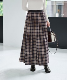 立体ステッチチェック柄スカート