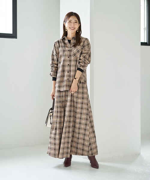 STYLE DELI（スタイルデリ）の「立体ステッチチェック柄スカート（スカート・レディース・ベージュ系/ブラック系・01/02）」の10枚目の写真