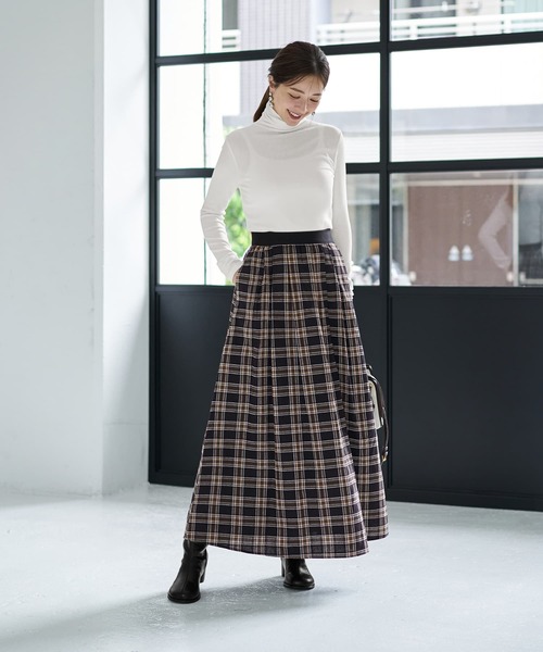 STYLE DELI（スタイルデリ）の「立体ステッチチェック柄スカート（スカート・レディース・ベージュ系/ブラック系・01/02）」の13枚目の写真