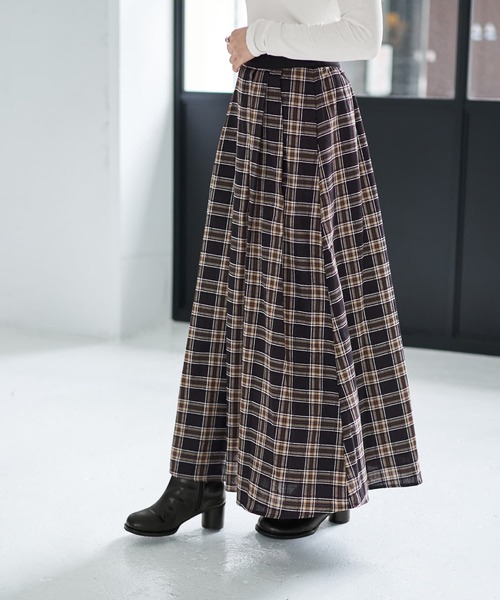 STYLE DELI（スタイルデリ）の「立体ステッチチェック柄スカート（スカート・レディース・ベージュ系/ブラック系・01/02）」の14枚目の写真