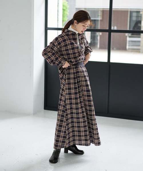 STYLE DELI（スタイルデリ）の「立体ステッチチェック柄スカート（スカート・レディース・ベージュ系/ブラック系・01/02）」の18枚目の写真