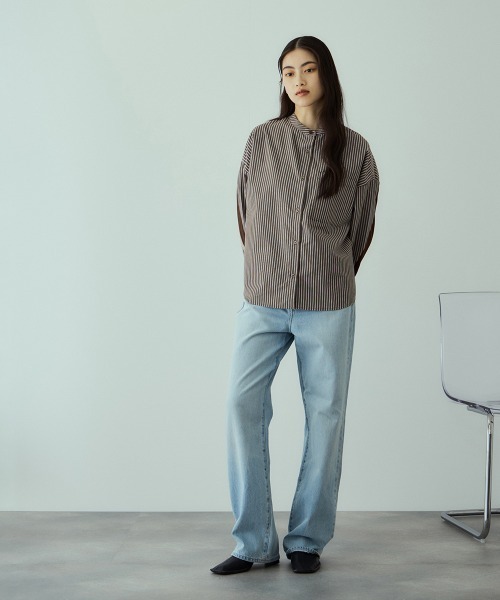 VICKY（ビッキー）の「バックヨークラインバンドカラーブラウス≪手洗い可能≫（シャツ/ブラウス・レディース・ホワイト系その他/ライトグレー/オフホワイト/ブラウン系その他・M）」の17枚目の写真