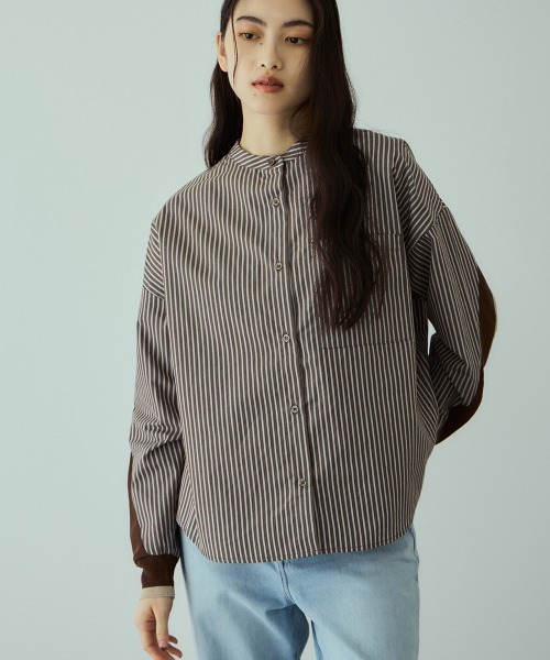 VICKY（ビッキー）の「バックヨークラインバンドカラーブラウス≪手洗い可能≫（シャツ/ブラウス・レディース・ホワイト系その他/ライトグレー/オフホワイト/ブラウン系その他・M）」の15枚目の写真