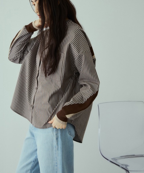 VICKY（ビッキー）の「バックヨークラインバンドカラーブラウス≪手洗い可能≫（シャツ/ブラウス・レディース・ホワイト系その他/ライトグレー/オフホワイト/ブラウン系その他・M）」の16枚目の写真