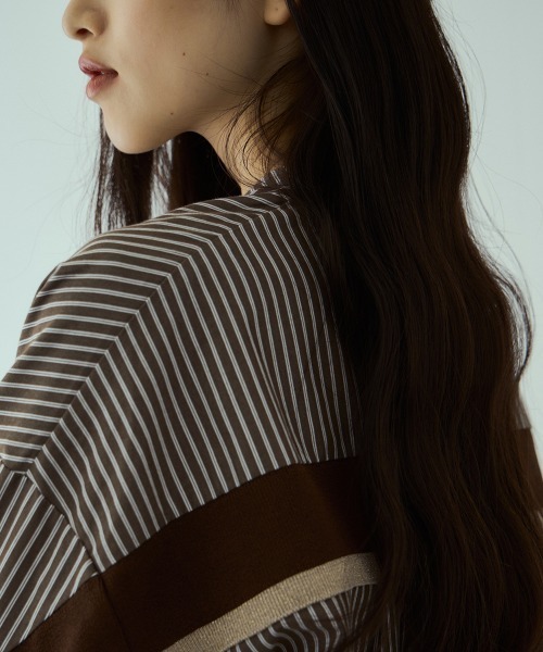 VICKY（ビッキー）の「バックヨークラインバンドカラーブラウス≪手洗い可能≫（シャツ/ブラウス・レディース・ホワイト系その他/ライトグレー/オフホワイト/ブラウン系その他・M）」の14枚目の写真