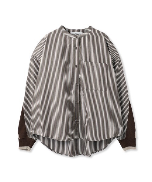 VICKY（ビッキー）の「バックヨークラインバンドカラーブラウス≪手洗い可能≫（シャツ/ブラウス・レディース・ホワイト系その他/ライトグレー/オフホワイト/ブラウン系その他・M）」の5枚目の写真