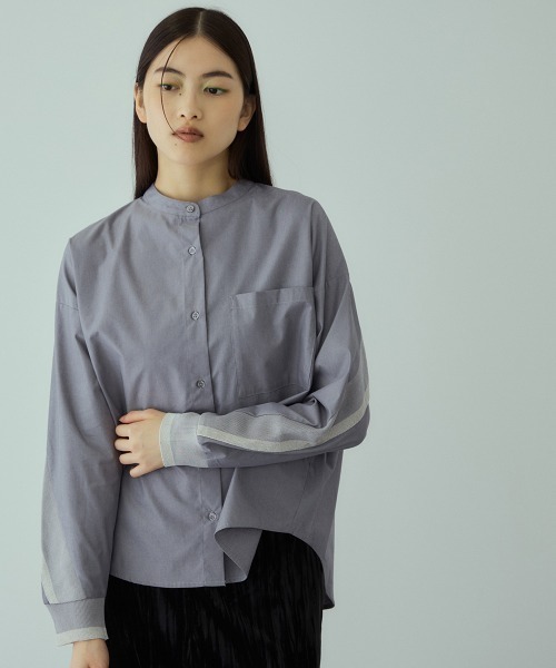 VICKY（ビッキー）の「バックヨークラインバンドカラーブラウス≪手洗い可能≫（シャツ/ブラウス・レディース・ホワイト系その他/ライトグレー/オフホワイト/ブラウン系その他・M）」の21枚目の写真