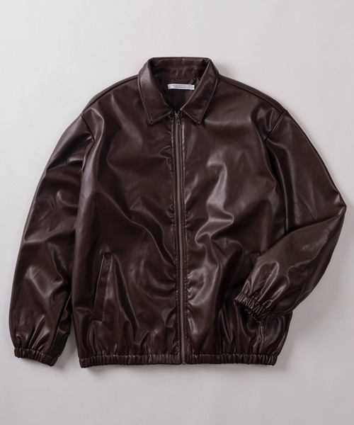 SlashDate(スラッシュデイト)の「【83】フェイクレザー ジップ ブルゾン(ブルゾン・メンズ・チャコールグレー/ブラック/ブラウン・M/L/XL)」の3枚目の写真
