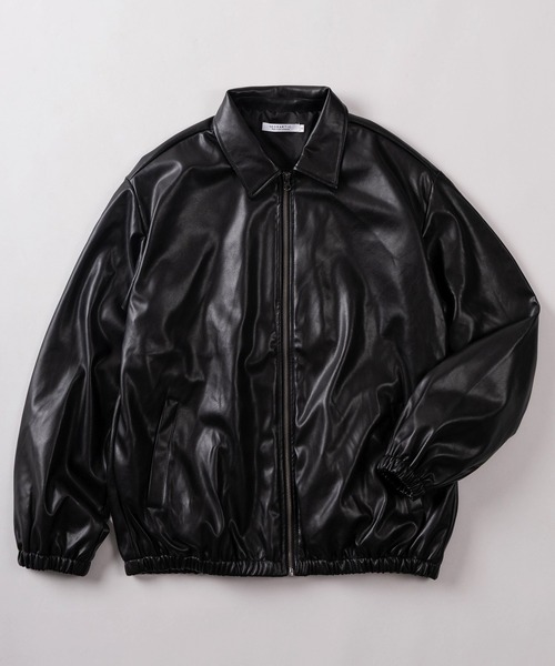 SlashDate(スラッシュデイト)の「【83】フェイクレザー ジップ ブルゾン(ブルゾン・メンズ・チャコールグレー/ブラック/ブラウン・M/L/XL)」の1枚目の写真