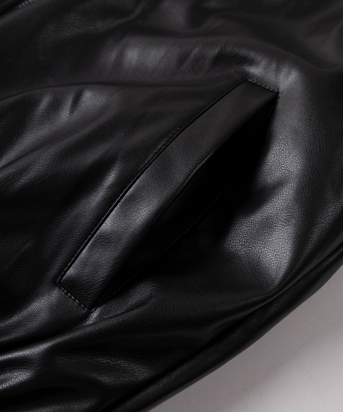 SlashDate(スラッシュデイト)の「【83】フェイクレザー ジップ ブルゾン(ブルゾン・メンズ・チャコールグレー/ブラック/ブラウン・M/L/XL)」の6枚目の写真