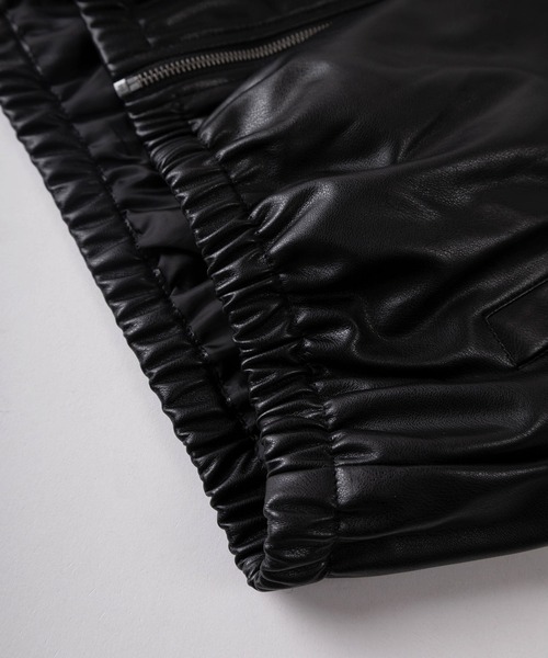 SlashDate(スラッシュデイト)の「【83】フェイクレザー ジップ ブルゾン(ブルゾン・メンズ・チャコールグレー/ブラック/ブラウン・M/L/XL)」の7枚目の写真