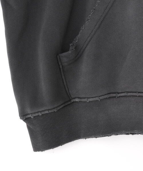 WHITELAND（ホワイトランド）の「WHITELAND/ホワイトランド/STUDS DAMAGE HOODIE（パーカー・レディース・チャコールグレー・F）」の6枚目の写真