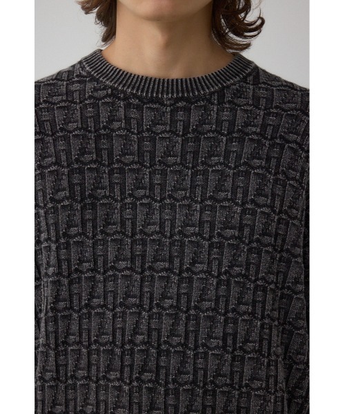 AZUL by moussy(アズールバイマウジー)の「ヴィンテージライクジャガードニット(ニット/セーター・メンズ・グレー/ライトブラック/ブラウン・MEDIUM/LARGE)」の10枚目の写真