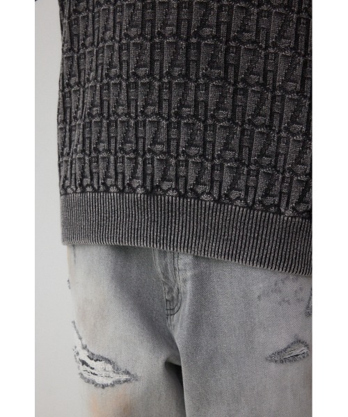 AZUL by moussy(アズールバイマウジー)の「ヴィンテージライクジャガードニット(ニット/セーター・メンズ・グレー/ライトブラック/ブラウン・MEDIUM/LARGE)」の13枚目の写真