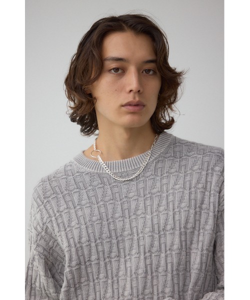 AZUL by moussy(アズールバイマウジー)の「ヴィンテージライクジャガードニット(ニット/セーター・メンズ・グレー/ライトブラック/ブラウン・MEDIUM/LARGE)」の15枚目の写真