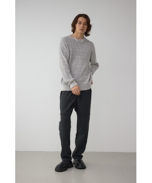 AZUL by moussy(アズールバイマウジー)の「ヴィンテージライクジャガードニット(ニット/セーター・メンズ・グレー/ライトブラック/ブラウン・MEDIUM/LARGE)」の16枚目の写真