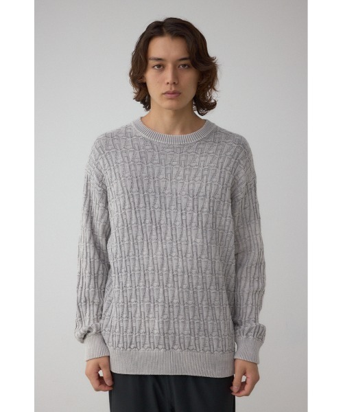 AZUL by moussy(アズールバイマウジー)の「ヴィンテージライクジャガードニット(ニット/セーター・メンズ・グレー/ライトブラック/ブラウン・MEDIUM/LARGE)」の17枚目の写真