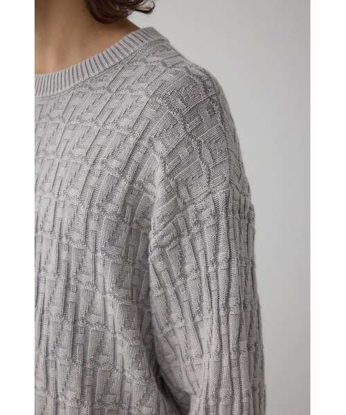 AZUL by moussy(アズールバイマウジー)の「ヴィンテージライクジャガードニット(ニット/セーター・メンズ・グレー/ライトブラック/ブラウン・MEDIUM/LARGE)」の21枚目の写真