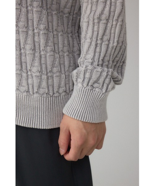 AZUL by moussy(アズールバイマウジー)の「ヴィンテージライクジャガードニット(ニット/セーター・メンズ・グレー/ライトブラック/ブラウン・MEDIUM/LARGE)」の22枚目の写真