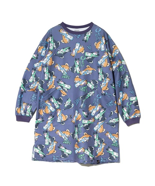 go slow caravan（ゴースローキャラバン）の「寝るまで気持ちいい総柄スムースワンピース（ワンピース・レディース・ブルー系その他/ダークパープル・FREE）」の15枚目の写真