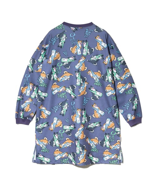 go slow caravan（ゴースローキャラバン）の「寝るまで気持ちいい総柄スムースワンピース（ワンピース・レディース・ブルー系その他/ダークパープル・FREE）」の16枚目の写真