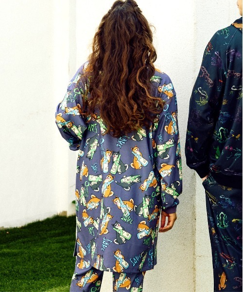 go slow caravan（ゴースローキャラバン）の「寝るまで気持ちいい総柄スムースワンピース（ワンピース・レディース・ブルー系その他/ダークパープル・FREE）」の20枚目の写真