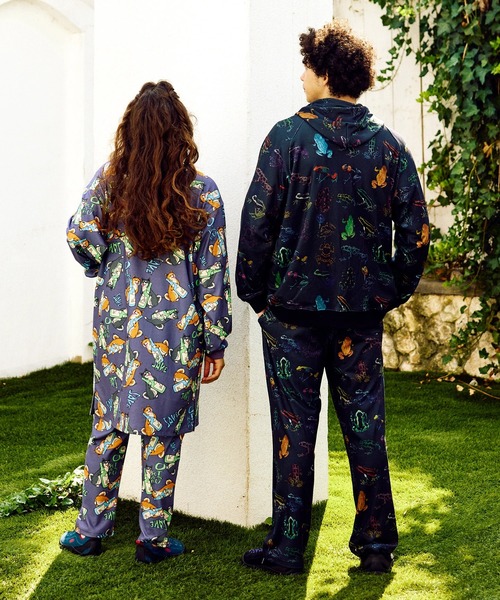 go slow caravan（ゴースローキャラバン）の「寝るまで気持ちいい総柄スムースワンピース（ワンピース・レディース・ブルー系その他/ダークパープル・FREE）」の14枚目の写真