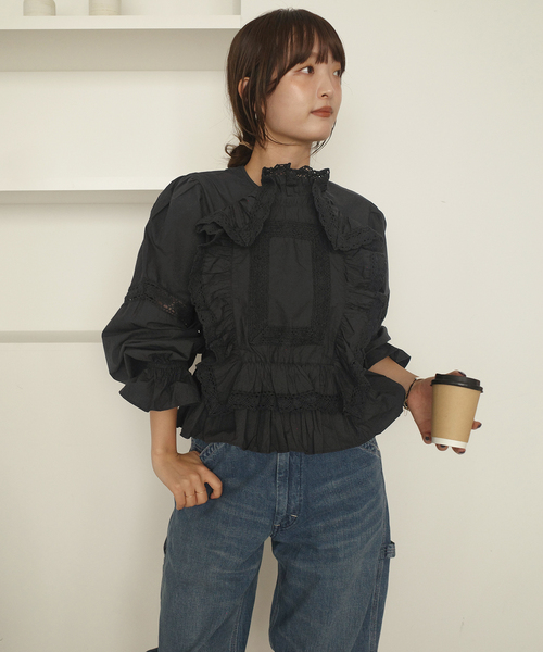 crinkle crinkle crinkle（クリンクルクリンクルクリンクル）の「crinkle crinkle crinkle pillow case blouse CC-4027（シャツ/ブラウス・レディース・ホワイト/ブラック・FREE）」の9枚目の写真